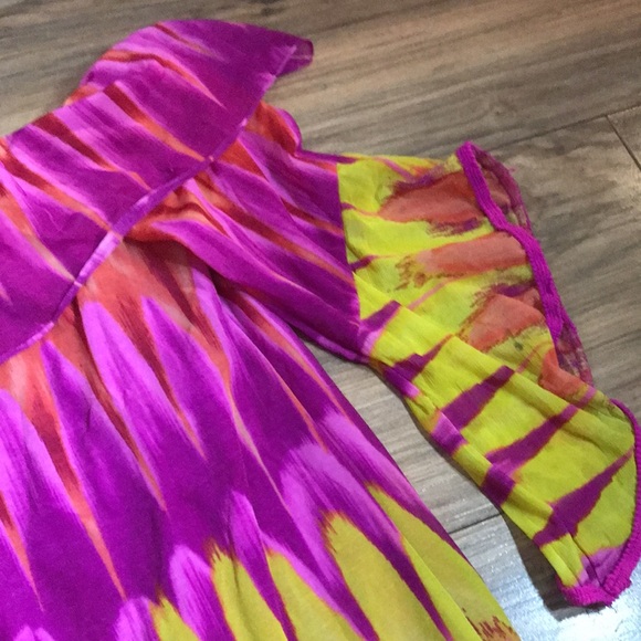 Inc colorful purple orange and yellow off shoulder Pom Pom  top - Picture 13 of 13